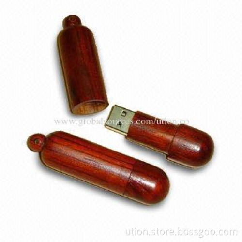 Wooden USB Flash Drives with 1 to 16GB Memory Capacity, Free Samples and Logos Available